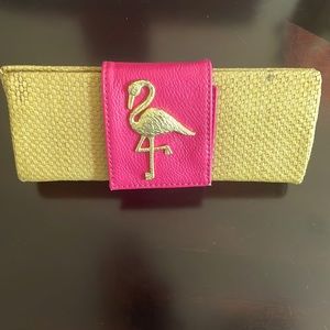 mud pie flamingo clutch